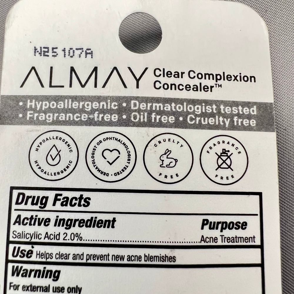 Almay Clear Complexion Concealer 100 Light NEW Salicylic Acid Acne Treatment - Picture 6 of 8